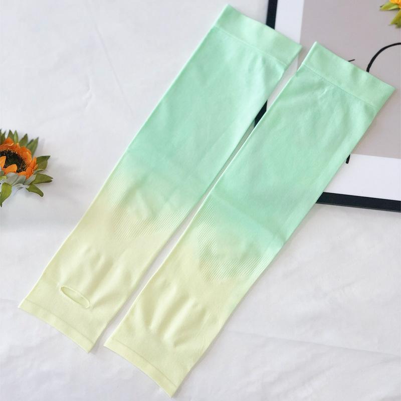 Gradient Ice Silk Cooling Arm Sleeves, UPF 50+ Sun Protection, Fingerless Arm Covers for Women, for Driving, Cycling, Outdoor Sports, Summer
