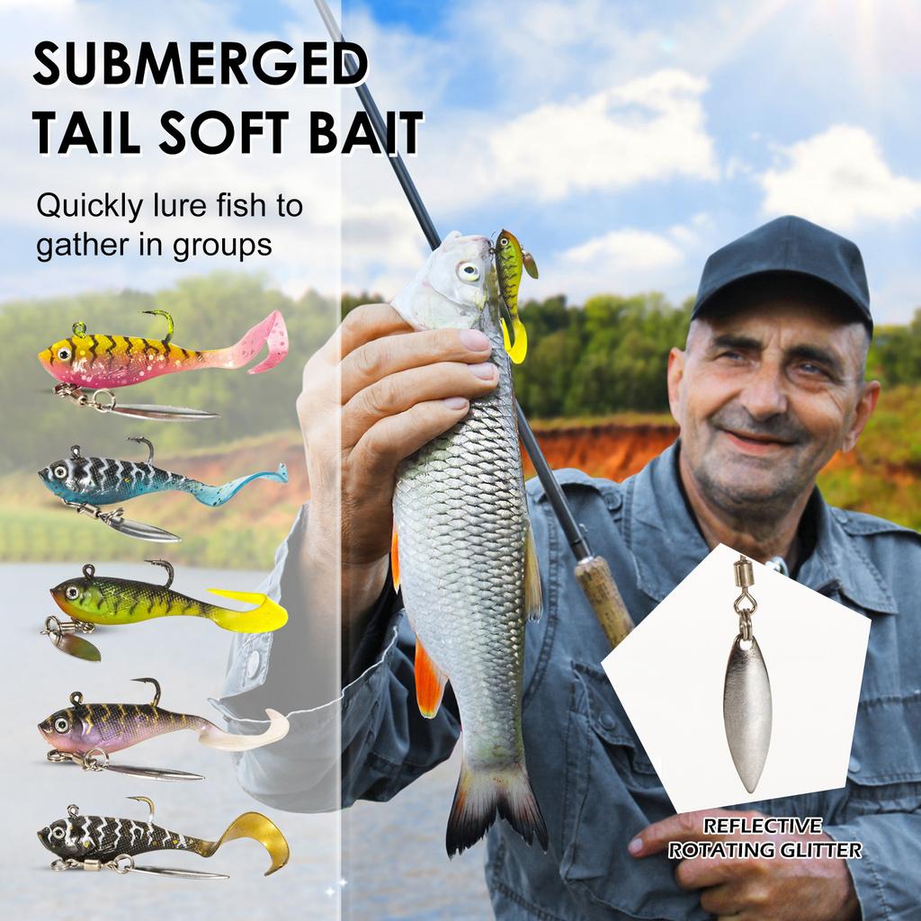Soft Fake Fish With Spinning Spoon Fish Fake Fish Herring Shaker Artificial Silicone Fake Fish Bass Fake Fish