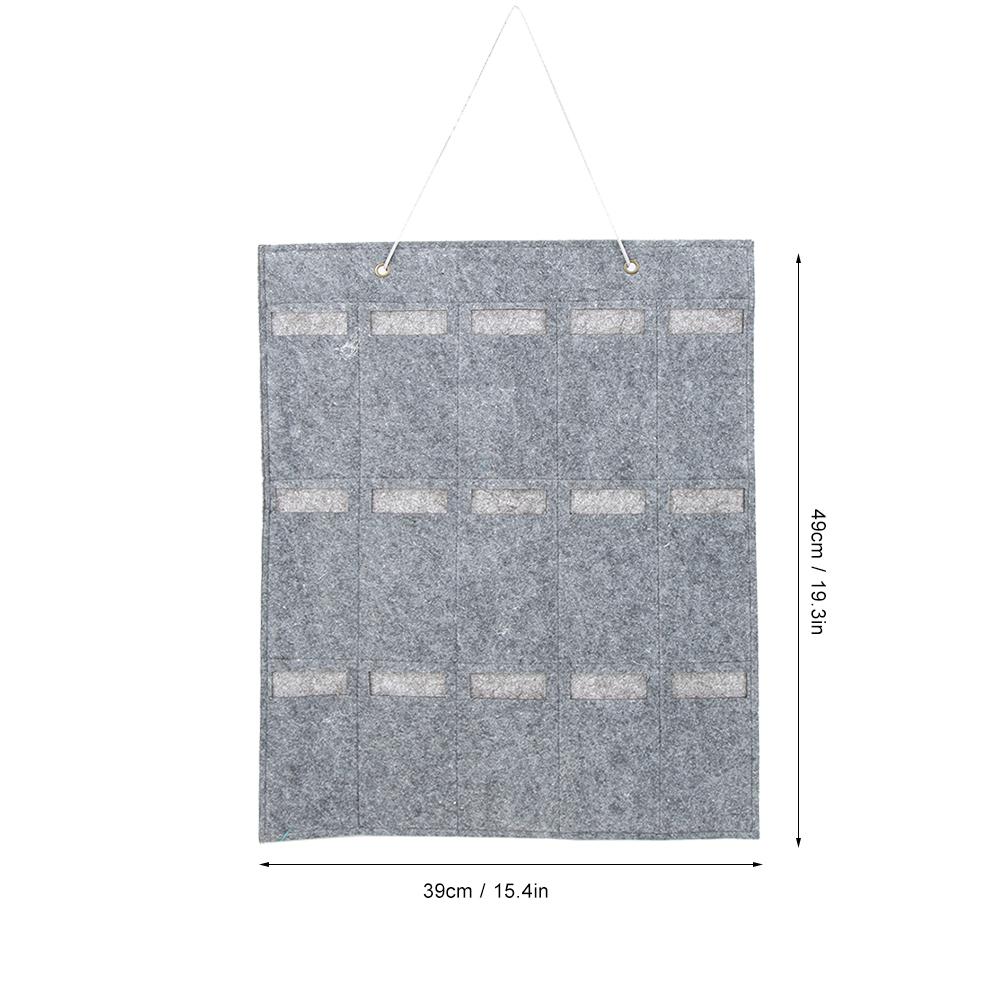 15 Pockets Household Felt Sunglasses Storage Bag Eyeglass Container Wall Hanging Bag