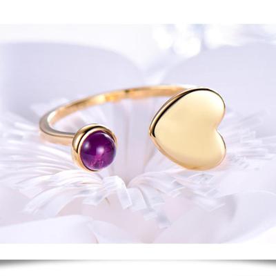 Gold Platin Roségold plattiert Herz 925 Sterling Silber Liebe verstellbarer Ring für Frauen Schmuck