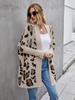 New Spring Women's Oversized Knit Cardigan Coat Leopard Print Sweater