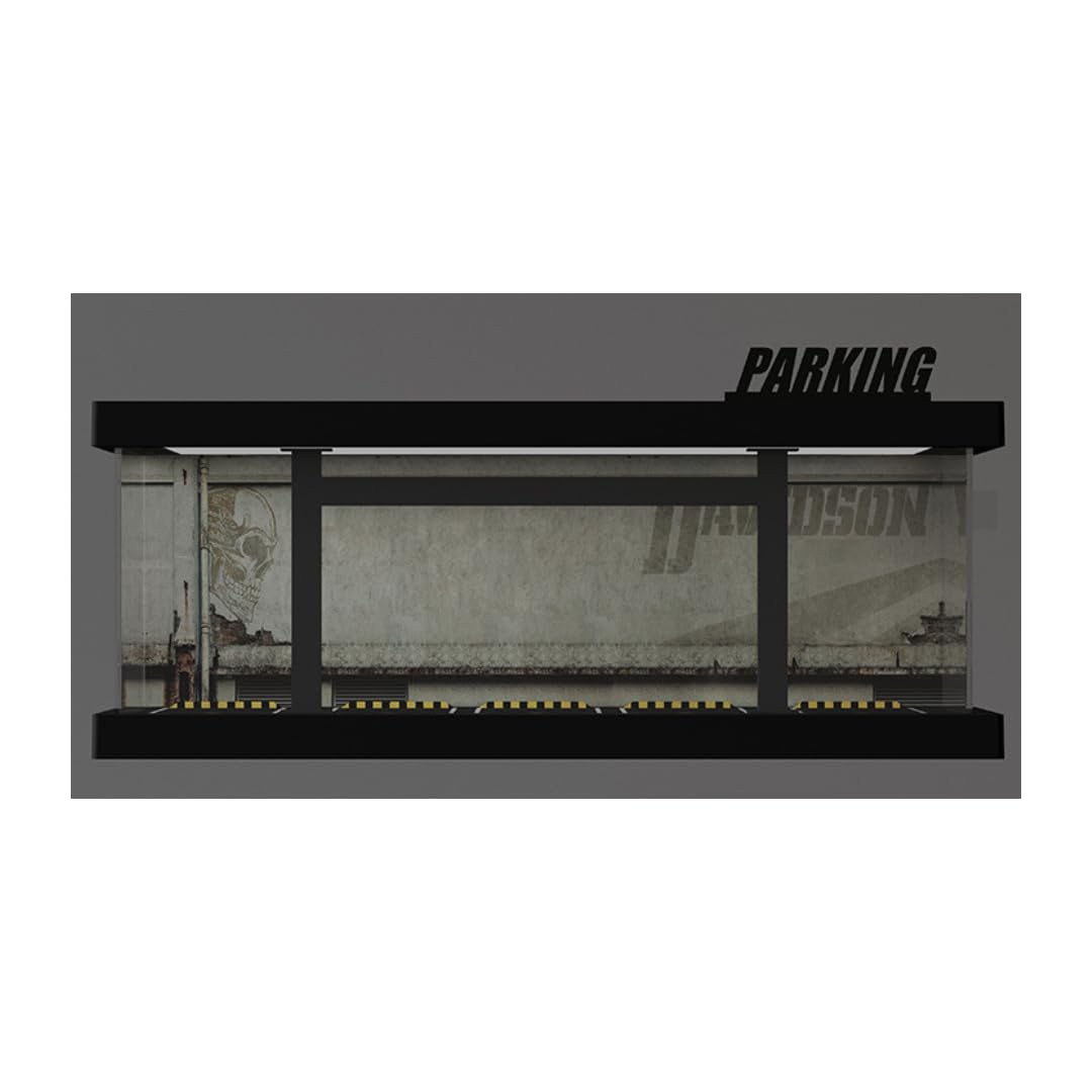 

Moreart Дисплей для масштабных моделей MO766100B Парковка Пит-лейн Гараж Диорама с миниатюрными автомобилями 1/64 (В) [Использовал]