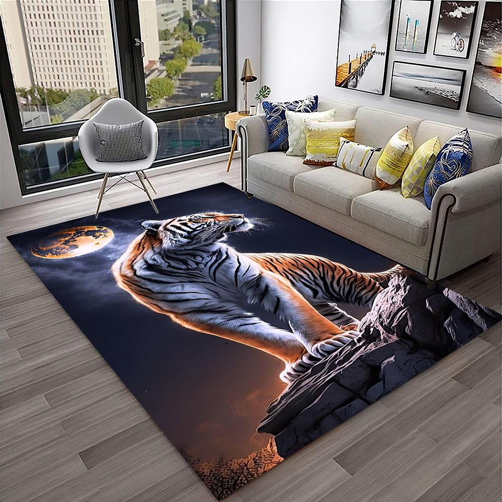3D Dream Tiger Animal Cartoon Carpet Rug for Home Living Room Bedroom Sofa Doormat Decor,Child Play Area Rug Non-slip Floor Mat