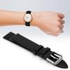 1 Pair PU Leather Universal Unisex Pin Buckle Watch Band Replacement Watch Strap (19mm)Black