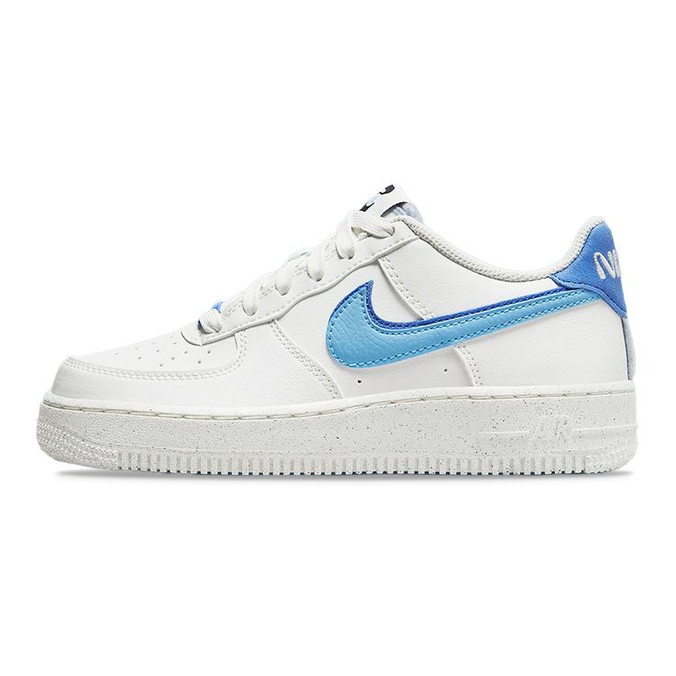 New Nike Air Force 1 Low 82 Double Swoosh White Medium Blue GS DQ0359-100
