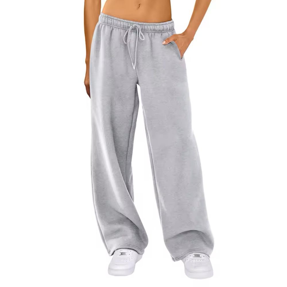 

European & American Women s Casual Loose Sports Sweatpants - New 2024 Spring & Autumn Collection M серый