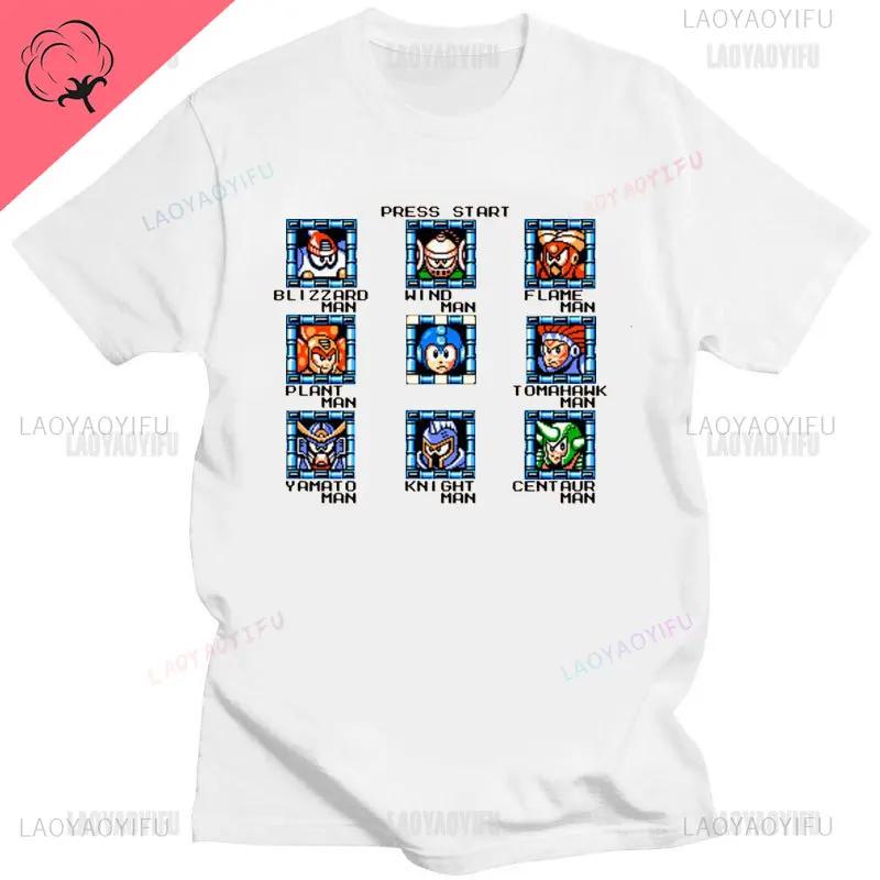 Official Megaman Player Select Men'S T-Shirt Mega Man Video Game Men Printed Tee Fashion Summer Cotton Casual Men'S Gift T Shirt