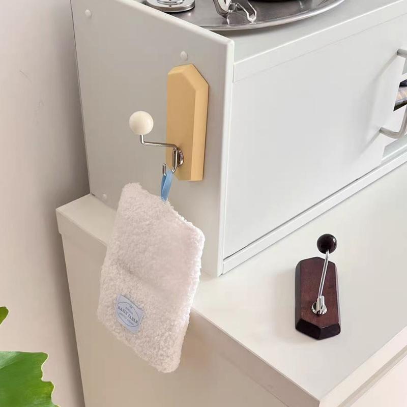 Without Drilling Magnetic Mounting Hook With Sturdy Wood Finish Ideal for Refrigerator Door Organizing