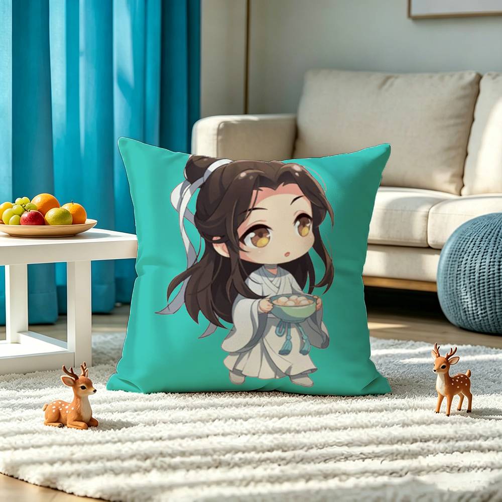 Anime Heaven Official Xie Lian Pillow Case Square Double-Sided Sofa Cushion Cover Bedroom Bedside Pillow