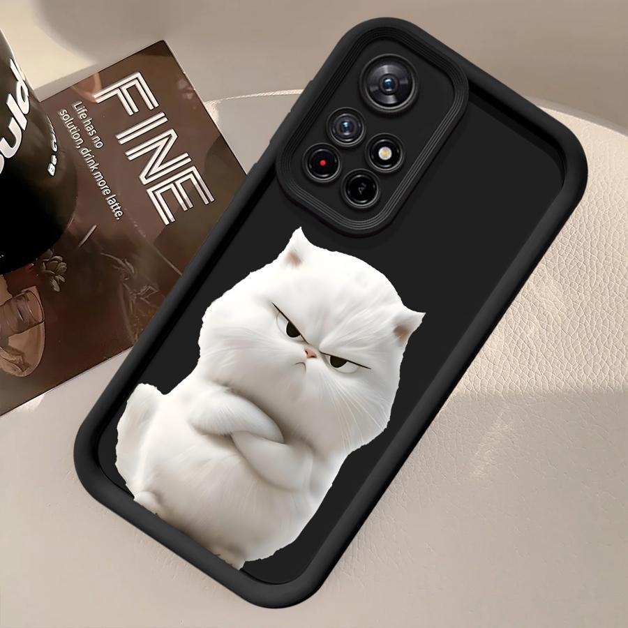 Cartoon Blacks White Cat Case for Xiaomi Poco F8 X3 NFC C61 C50 C51 X3 Pro Phone Cover
