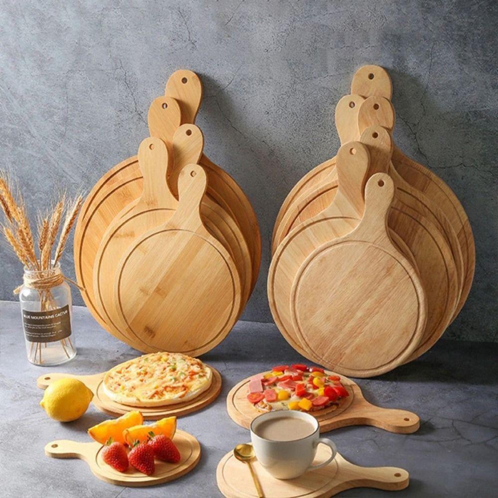 Round Wooden Pizza Paddle Durable Pizza Making Peel Practical Pizza  Baking Tray  Kitchen Tools