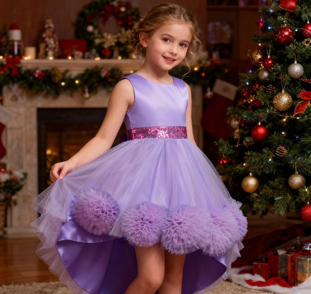 Children's Princess Flower Tutu Dress for Piano Performance