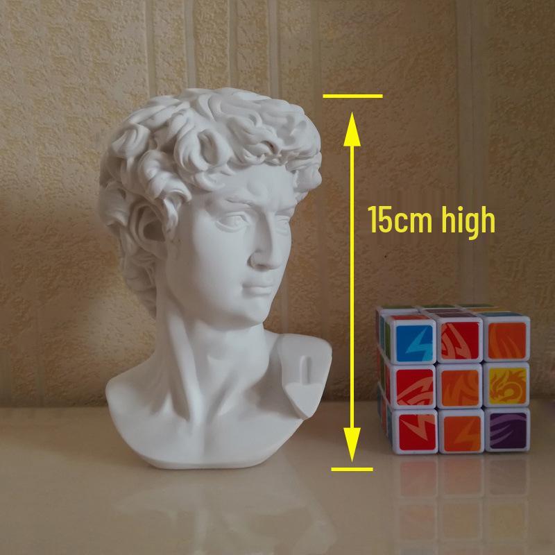 15cm European-Style David Resin Bust Statue - Nordic Decorative Figurine