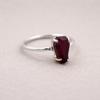 Garnet Coffin Ring in 925 Sterling Silver, Statement Gemstone Ring for Women, Gothic Boho Handmade Jewelry