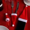 10pcs Christmas Santa Hats Flatware Holder Dinner Table Decorations Party Supply