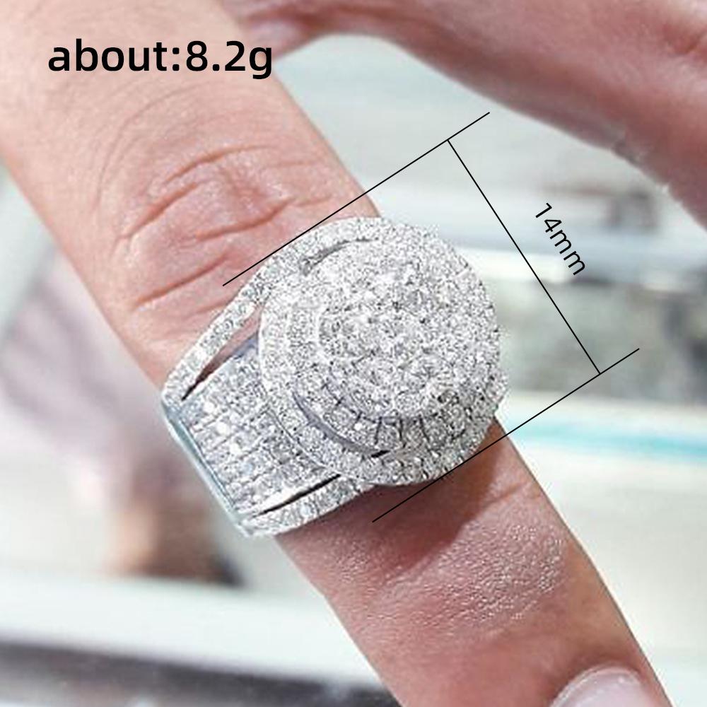 2023 Wedding Trend Women Rings Full Bling Iced Out AAA White Cubic Zircon Rings Luxury Fashion Engagement Jewelry Anillos