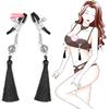 1 Pair Metal Bells Nipple Clamps with Tassel Nipple Ring for Flirting Teasing Exotic Breast Enlargement Accessory