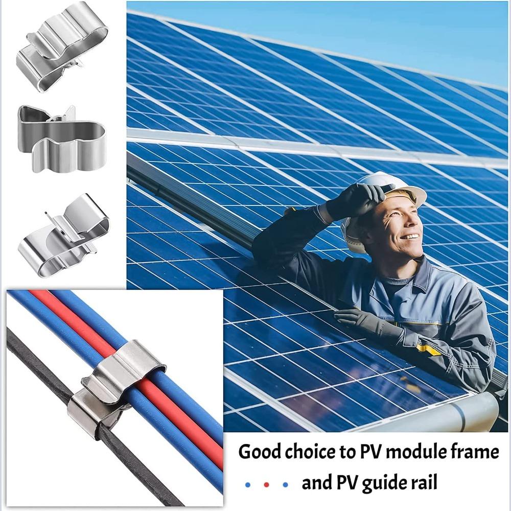 50pcs Cord Fixing Holder Photovoltaic Cable Clips Metal Clamps Trailer Wire Clips For Boat Cable