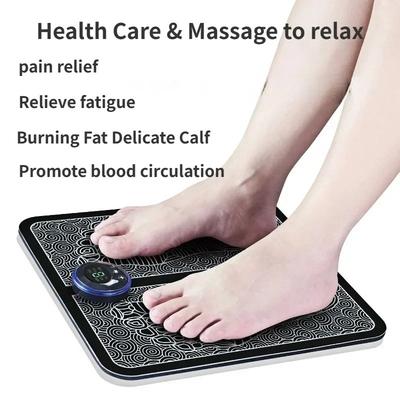 Coussin de massage électrique pour les pieds EMS Stimulation musculaire électrique Masseur de pieds Tapis de massage pliable portable avec chargement USB