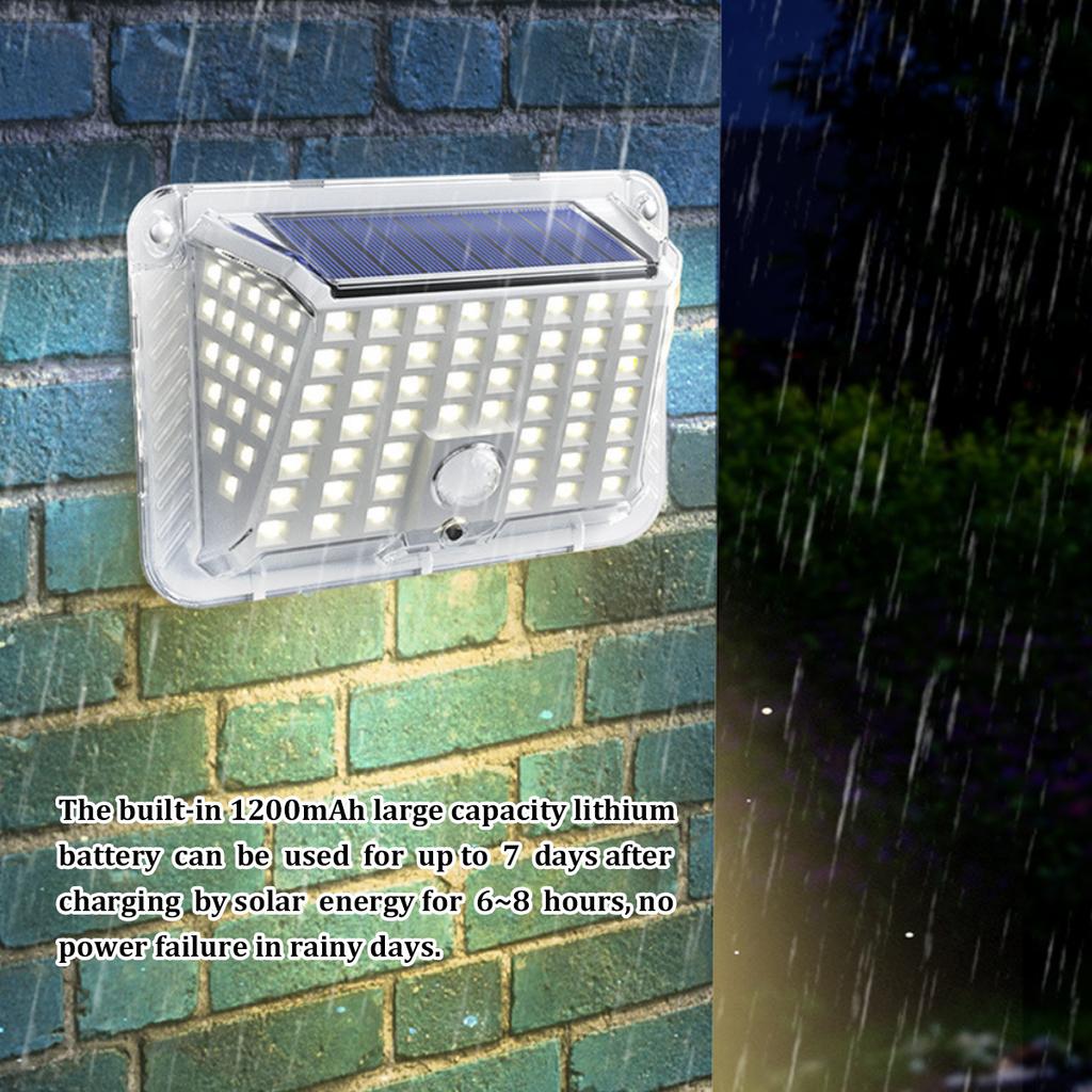 1 ks Třístranná 100 LED solární lampa Solární světlo Indukční lampa těla LED lampa Solární indukční zeď