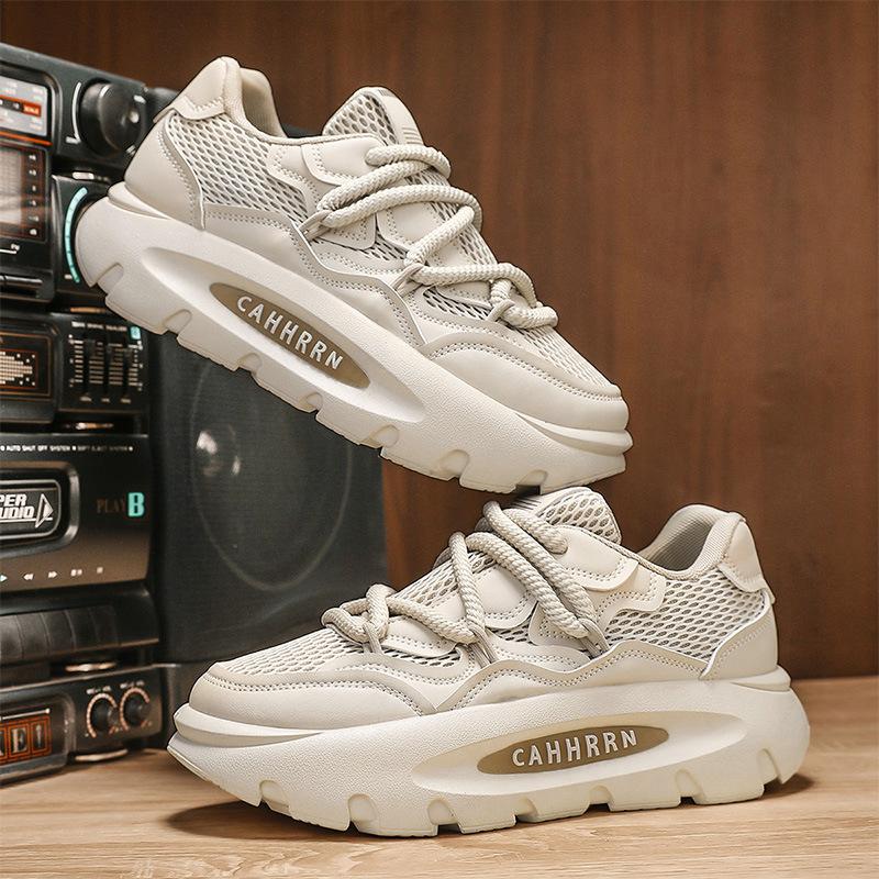 

Четыре сезона можно носить мужские повседневные, удобные и дышащие однотонные на толстой подошве на шнуровке универсальные повседневные мужские спортивные модные туфли 44