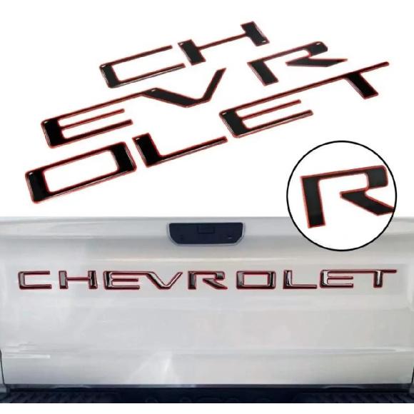 Tailgate ABS erts Letters Fit Suitable for Chevrolet Silverado 3D Raised Strong Adhesive Decals Letters Tailgate Emblems