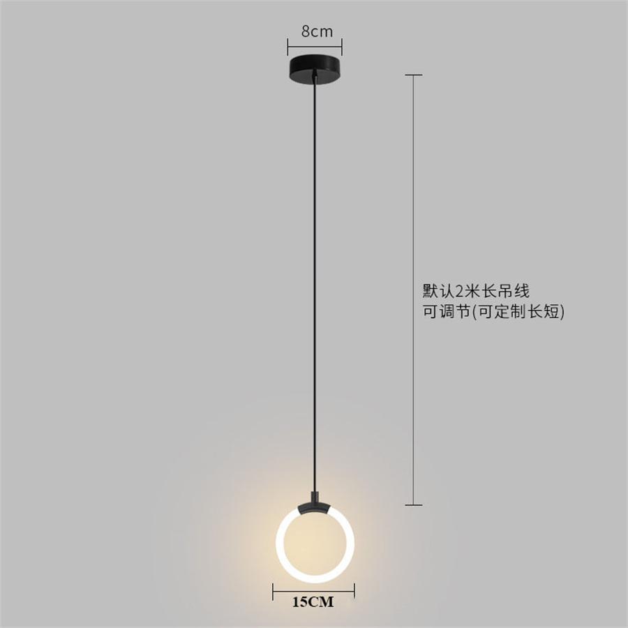 Modern Einfache Schlafzimmer Nachttisch LED Pendelleuchten Kreisringe LED Hängelampe Kücheninsel Geschäft Bar Café Lange Linie Kronleuchter