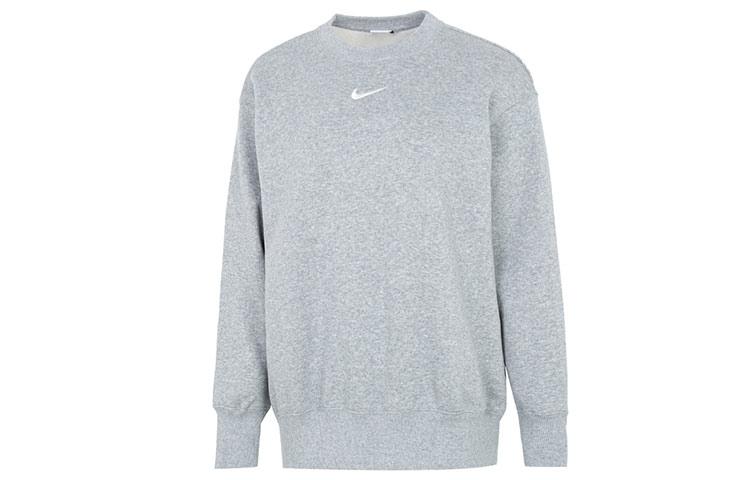 Nike W Nsw Phnk Flc 0S Crew Pullover Sweatshirt Gray DQ5734-063 L