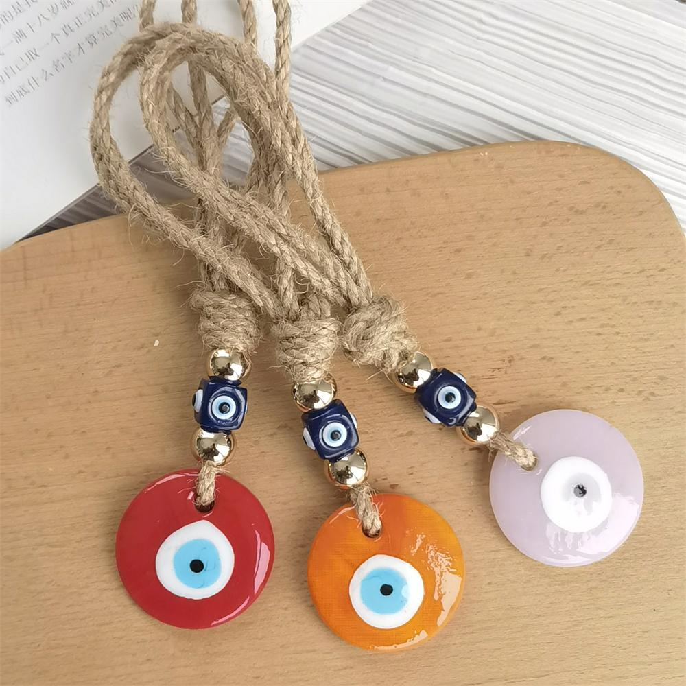 Handcrafted Blue Eye Charm - Evil Eye Pendant, Decorative Glass Wall Hanging with Multiple Color Options, Home Decor