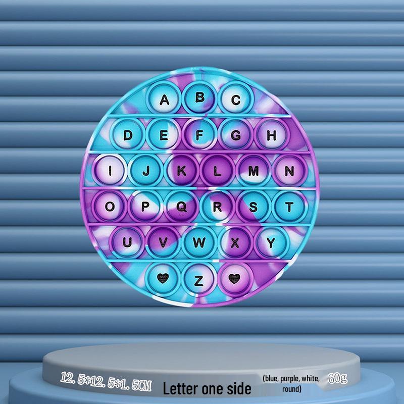 24cm Silicone Rainbow Kids' Learning Toy: Letters, Numbers, Multiplication Pop-It Fidget