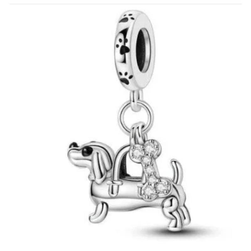 925 Silver Dog Claw Pendant Bracelet Charm Talisman for Men Women Birthday Gift Animal Jewelry Tiger Monkey Elephant Hedgehog