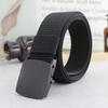 Men'S And Women'S Plastic Automatic Buckle Canvas Belt, Metal-Free Anti-Allergic Military Training Wide Jeans Belt