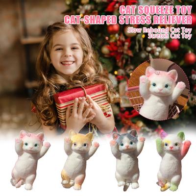 Realistic Cat Squeeze Toy Slow Rebound Soft TPR Stress Anxiety Relief