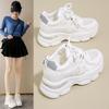 Daddy Shoes Girl 2025 New Thick-soled Comfortable Versatile Breathable Little White Shoes Increase the Inner Height of Hanchao Lightweight Women's
