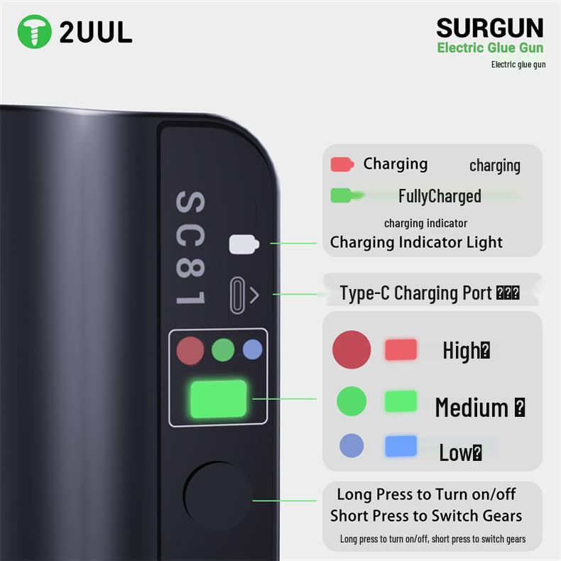 2UUL Electric Glue Gun for Syringe-Type Dispenser - Mobile Phone Repair Tool Without Compressor