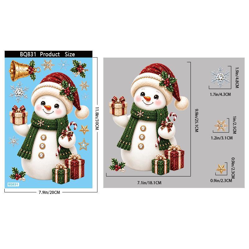 Natale 2027 Nuovi Adesivi per Finestra Babbo Natale Carino Renna Pupazzo di Neve Fiocco di Neve Xmas Adesivi per Vetro Decorazioni per Finestre di Casa Negozio Invernali Regali