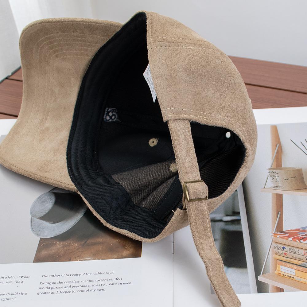 Simple & Character Embroidery Suede Warm Baseball Cap Women's Early Autumn Outdoor Travel Versatile Bent Hat Men's