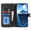 For iPhone 16 Pro Max Stand Case PU Leather Phone Cover with Straps/Zipper Wallet/Multiple Card Slots