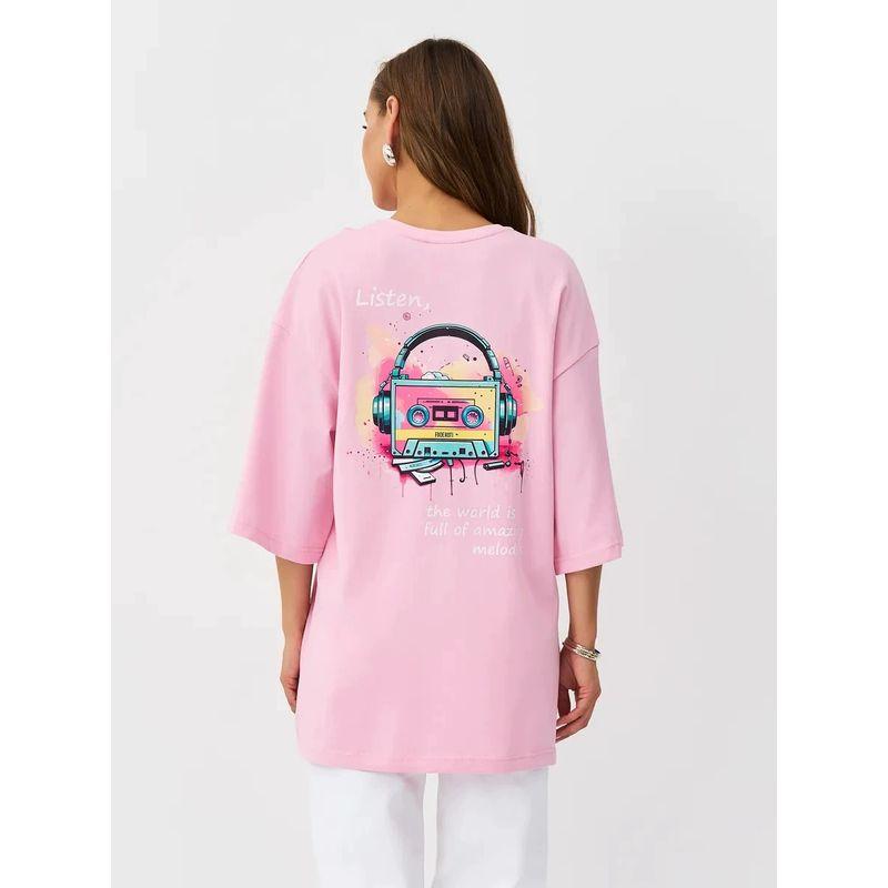 New Fashion T-shirt Fashion Wind New Fashion Casual Loose Round Neck Print Cotton T-shirt Top