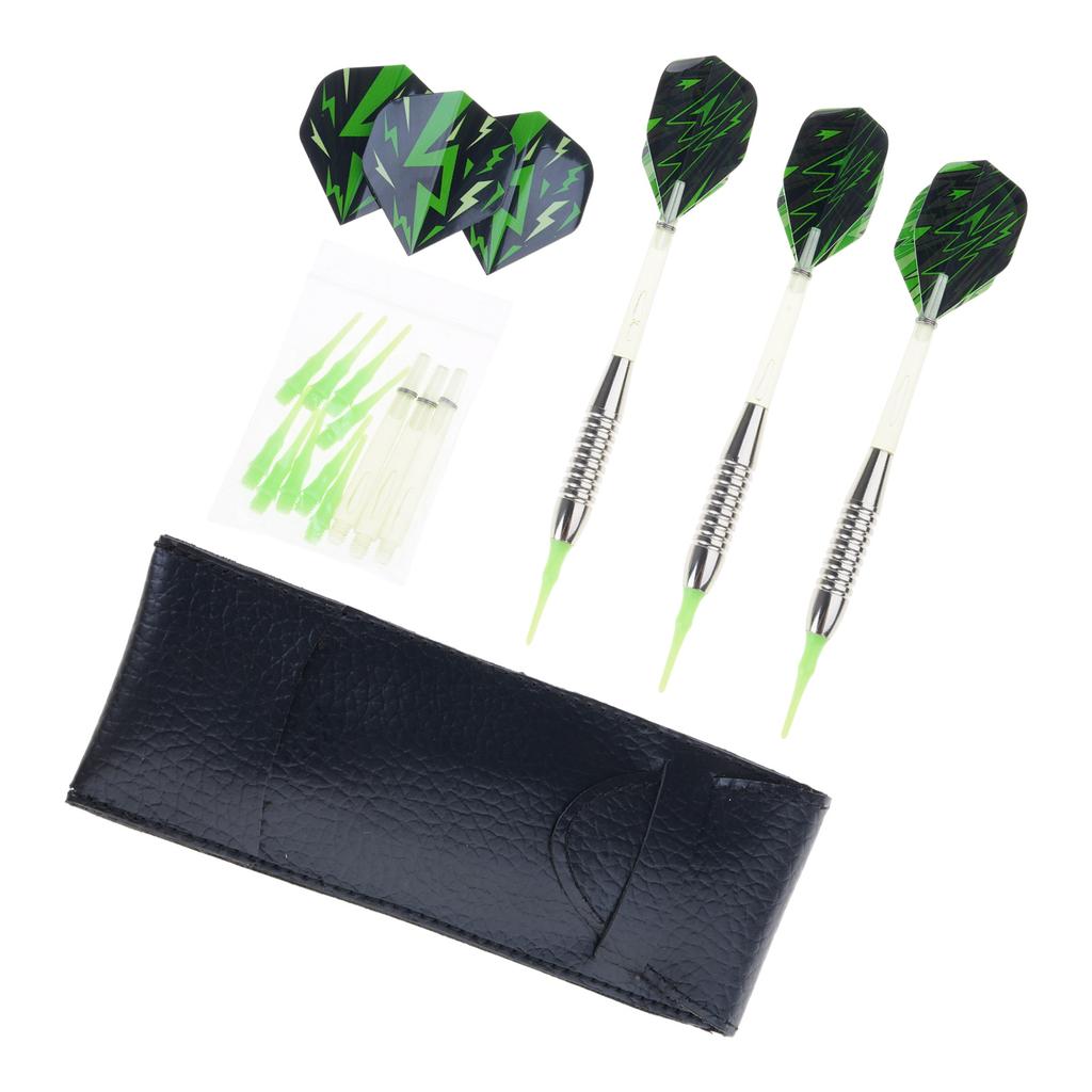 3 Pack Plastic Tip Dart, Not Easy to Break and Bend Professional 18g Soft Tip Dart with Plastic Shafts and Carrying Bag