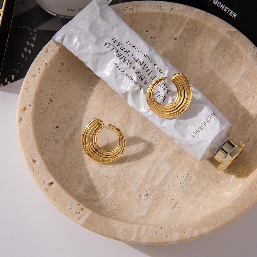 Youthway Minimalist C Shape Stud Earrings For Women  Gold Plated Party Daily Earrings Simple Fashion Jewelry Birthday Gift
