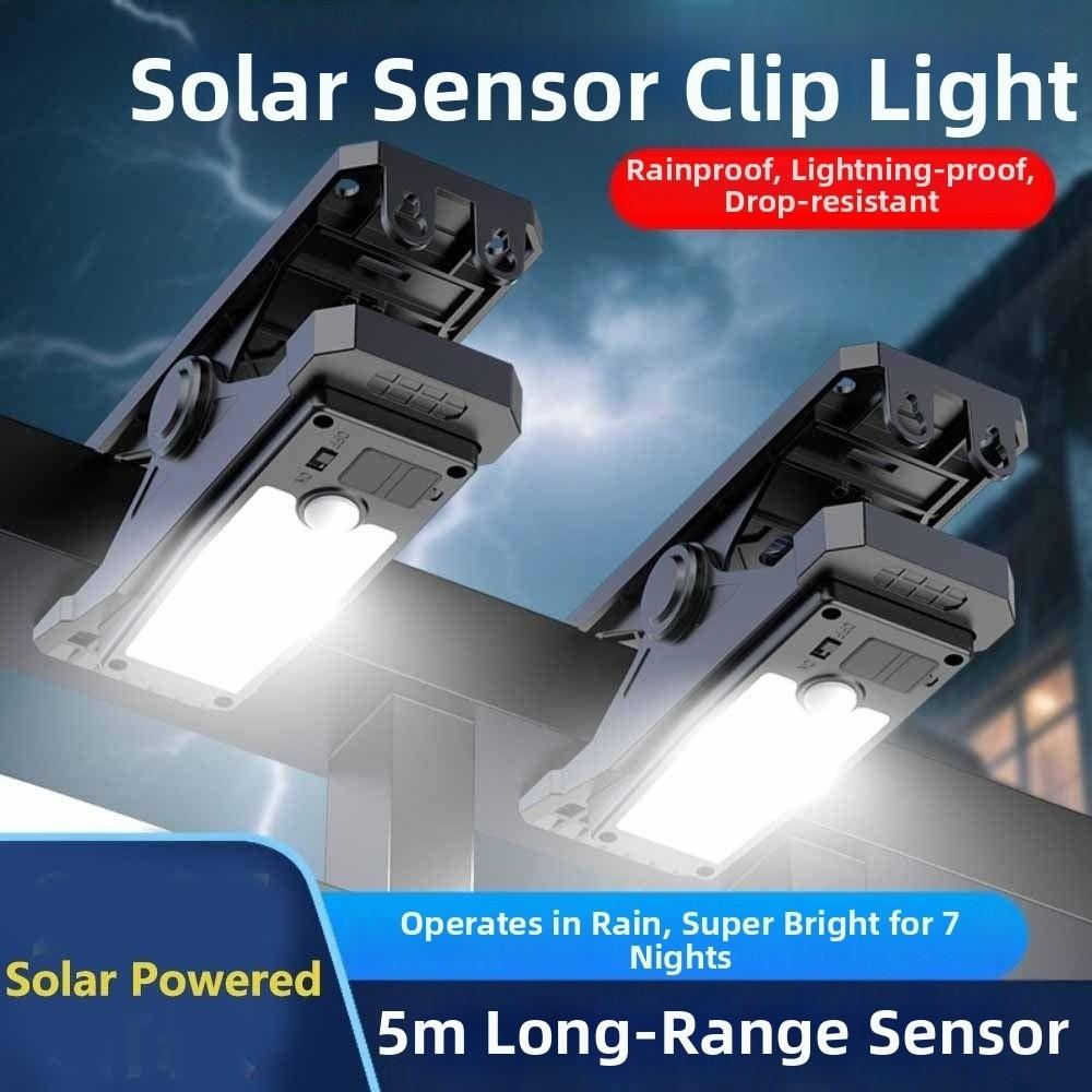 Clip On Solar Clip-on Lamp 3 Modes Smart Sensor Garden Wall Light Waterproof Human Body Induction Solar Fence Light Gate