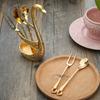Swan Spoon Base Holder Fruit Forks Set Stainless Steel Salad Dessert Forks Spoon Coffee Cake Tools Tableware Barware