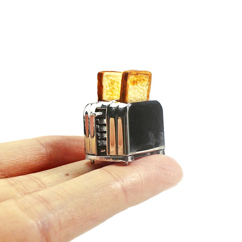 Dollhouse Mini Toaster With Toaster Doll House Creative Kitchen Breakfast Toaster Cute Home Decor