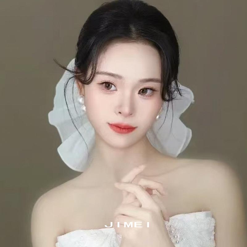 

Плиссированная двухслойная резинка для волос для свадьбы - Элегантный цветочный свадебный аксессуар