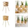 Rattans Handwoven Plant Stand with Legs Floor Planter Basket Rack Garden Plant Shelf