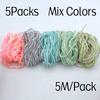 2,5mm viskózová žinylková příze pro vázání mušek - 5M vícebarevné měkké žinylkové vlákno pro výrobu mušek Woolly Bugger, Leech, Streamer (5 barev volitelných)