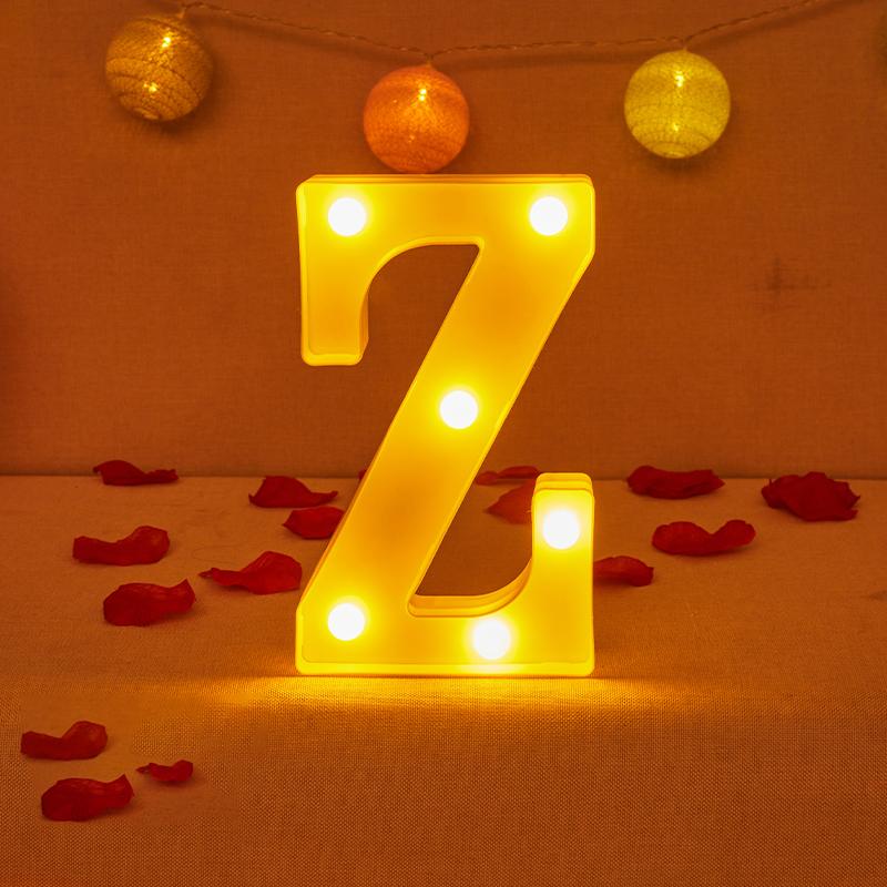 Alphabet Letter LED Lights Luminous Number Lamp Decor Battery Night Light for Home Wedding Birthday Christmas Party Decoration KTY