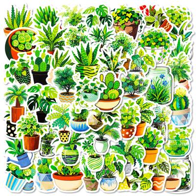 56 Green Plant Graffiti Stickers Green Small Fresh Mobile Phone Case Skateboard Sticker