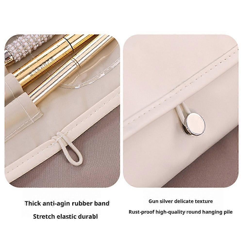 Professional Makeup Brush Roll, Waterproof PU Cosmetic Bag, Portable Foldable Travel Organizer for Brushes & Makeup Tools